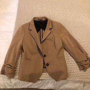 Express Camel Ruched Blazer Size 6